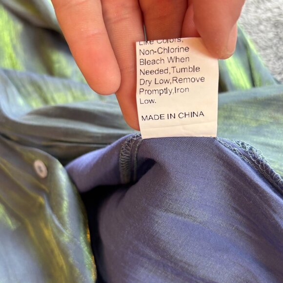 Dazy Womens Top Medium Mermaid‎ Fairy Button Up Shimmer Boho Lined Y2K 18143 - Picture 7 of 8